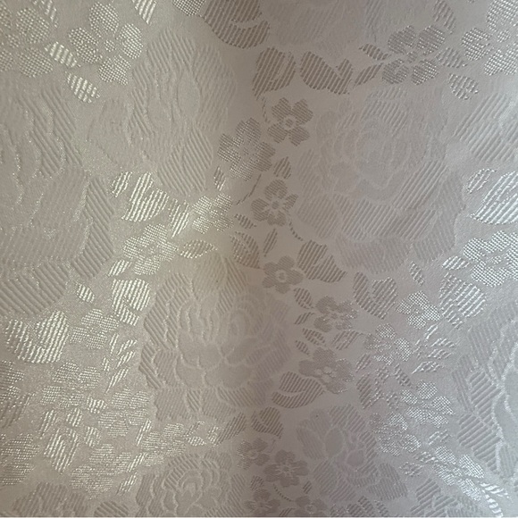 John Meyer Collection  Plus Size Jacquard Floral Textured White Formal Dress - Picture 13 of 15